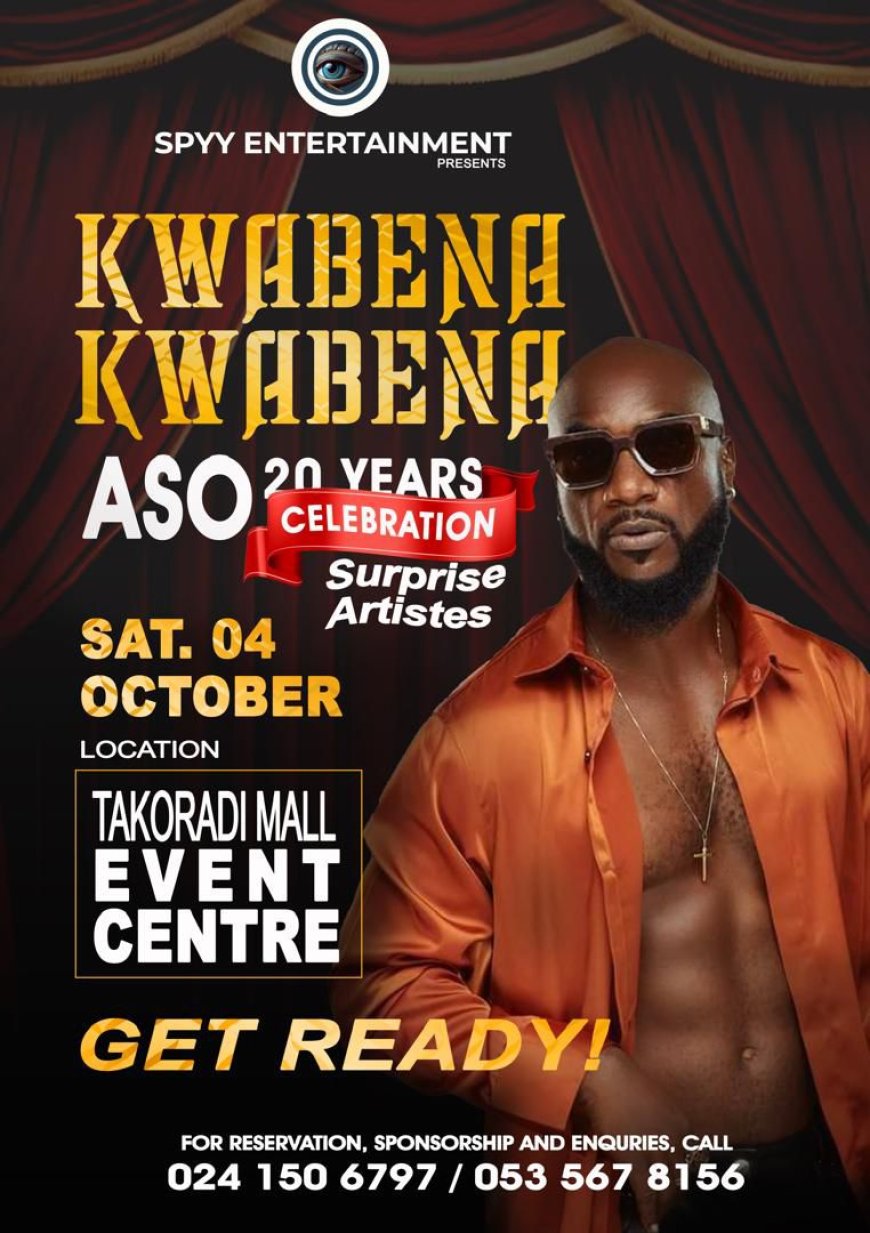 SPYY Entertainment Honours an Icon: KWABENA KWABENA’s 20-Year Legacy in Spectacular Concert Tomorrow